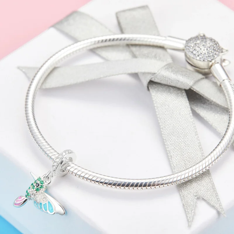 (image for) Pandora Style Silver Kingfisher Dangle - SCC991 - View 4