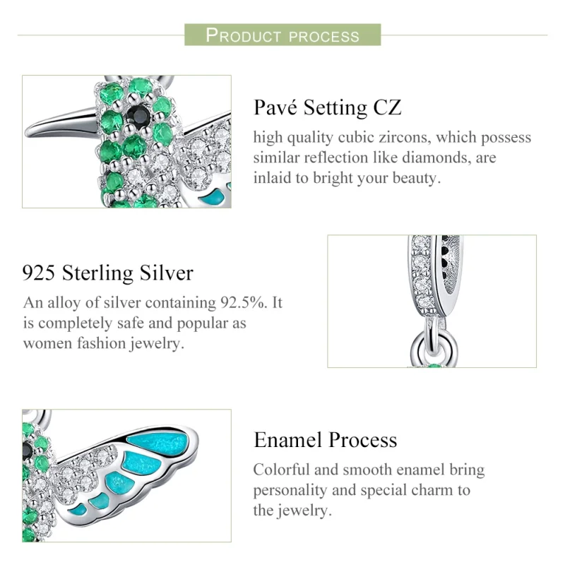 (image for) Pandora Style Silver Kingfisher Dangle - SCC991 - View 6