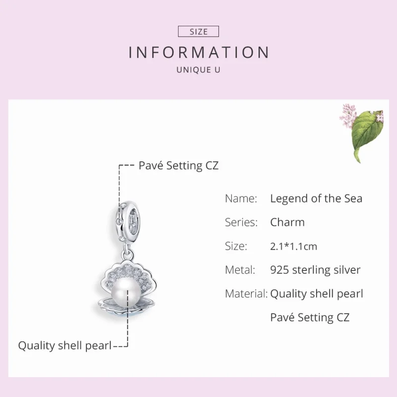 (image for) Pandora Style Silver Legend of The Sea Dangle - BSC242 - View 7