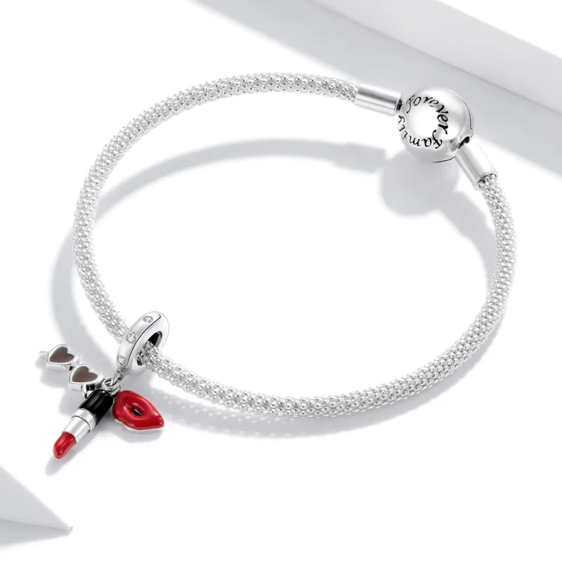 (image for) Pandora Style Silver Lipstick And Sunglasses Dangle - BSC346 - View 2