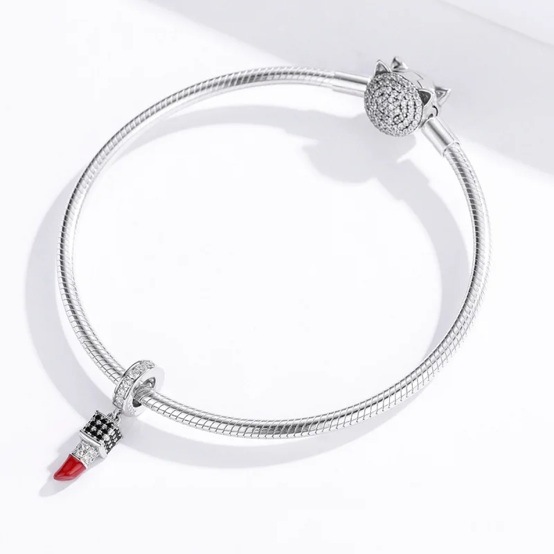 (image for) Pandora Style Silver Lipstick Dangle - SCC1392 - View 3