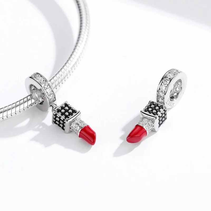 (image for) Pandora Style Silver Lipstick Dangle - SCC1392 - View 4