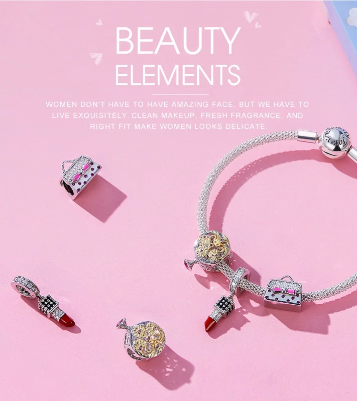 (image for) Pandora Style Silver Lipstick Dangle - SCC1392 - View 6