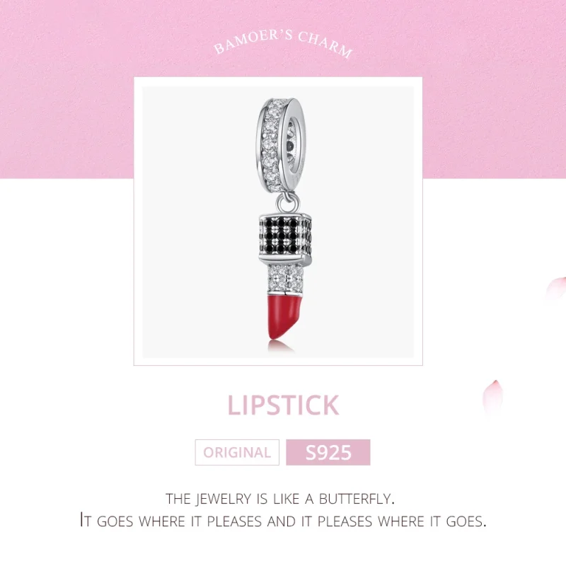 (image for) Pandora Style Silver Lipstick Dangle - SCC1392 - View 7