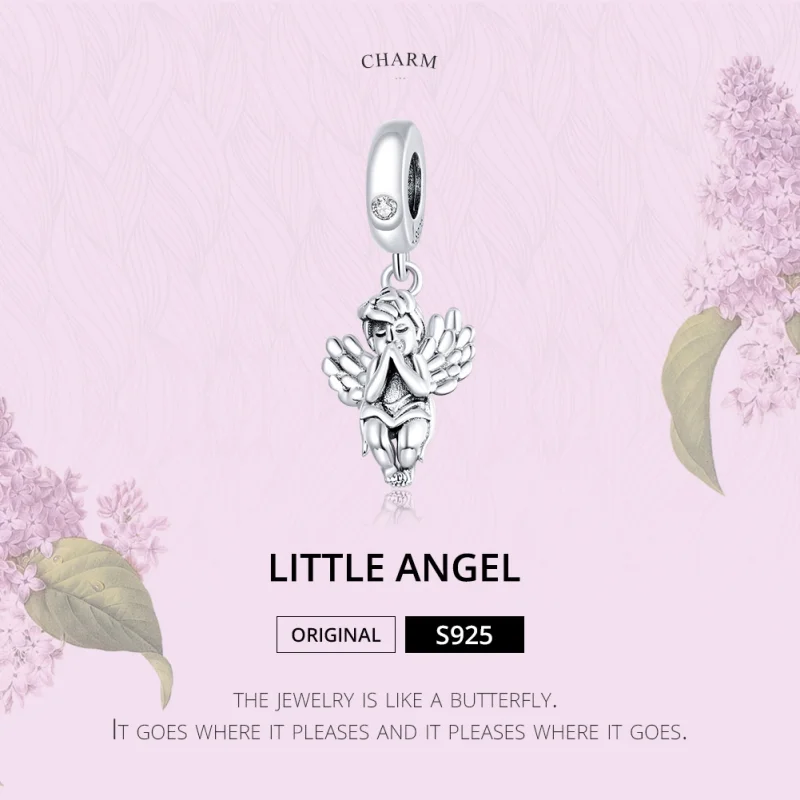 (image for) Pandora Style Silver Little Angel Dangle - SCC1686 - View 6
