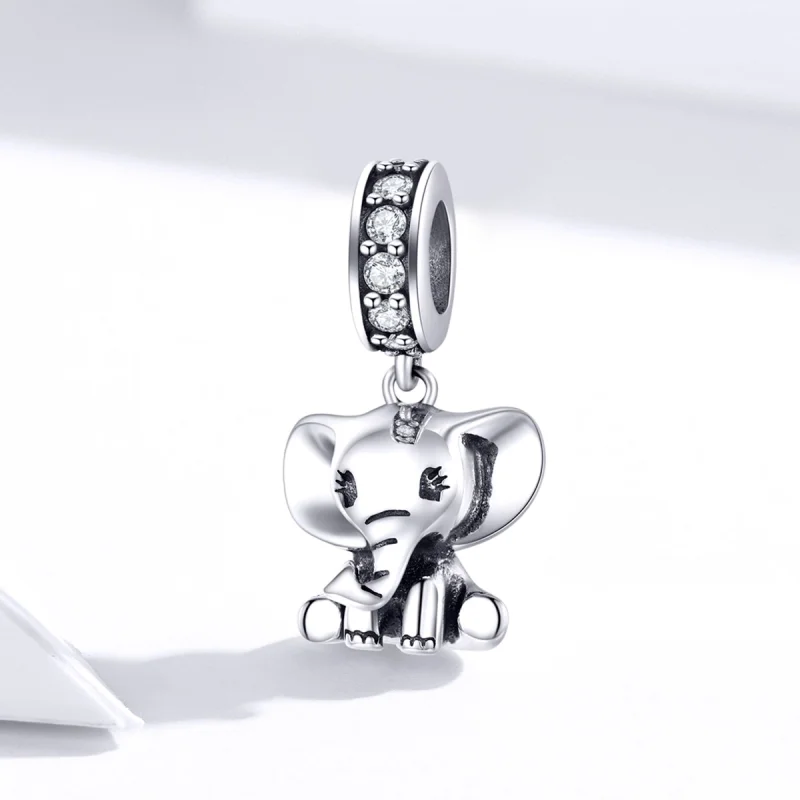 (image for) Pandora Style Silver Little Elephant Dangle - SCC1338 - View 2