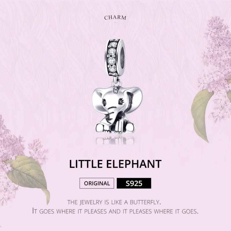 (image for) Pandora Style Silver Little Elephant Dangle - SCC1338 - View 6