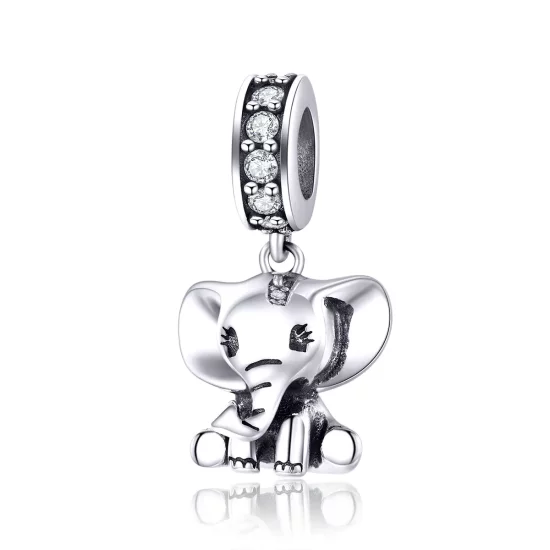 Pandora Style Silver Little Elephant Dangle - SCC1338