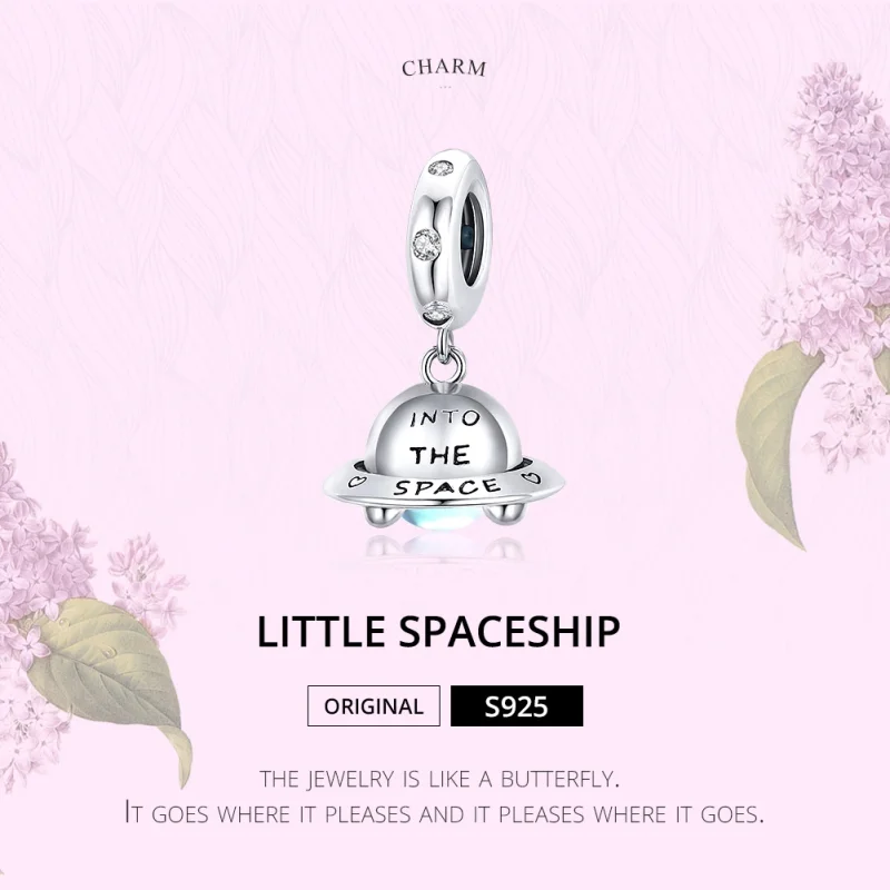 (image for) Pandora Style Silver Little Spaceship Dangle - SCC1696 - View 6