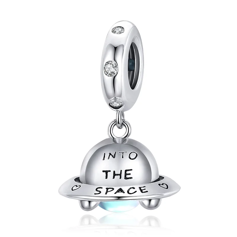 (image for) Pandora Style Silver Little Spaceship Dangle - SCC1696 - Product Image
