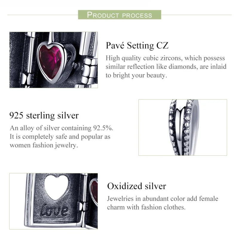 (image for) Pandora Style Silver Love Letter Dangle - SCC980 - View 7