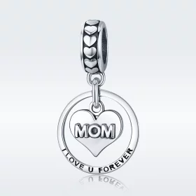 Pandora Style Silver Love Mom Dangle - SCC649 Pandora Style Silver Love Mom Dangle - SCC649