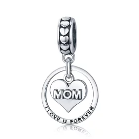 Pandora Style Silver Love Mom Dangle - SCC649 Pandora Style Silver Love Mom Dangle - SCC649