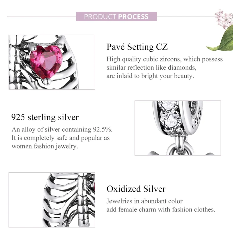 (image for) Pandora Style Silver Love Oath of Ribs Dangle - SCC1459 - View 8