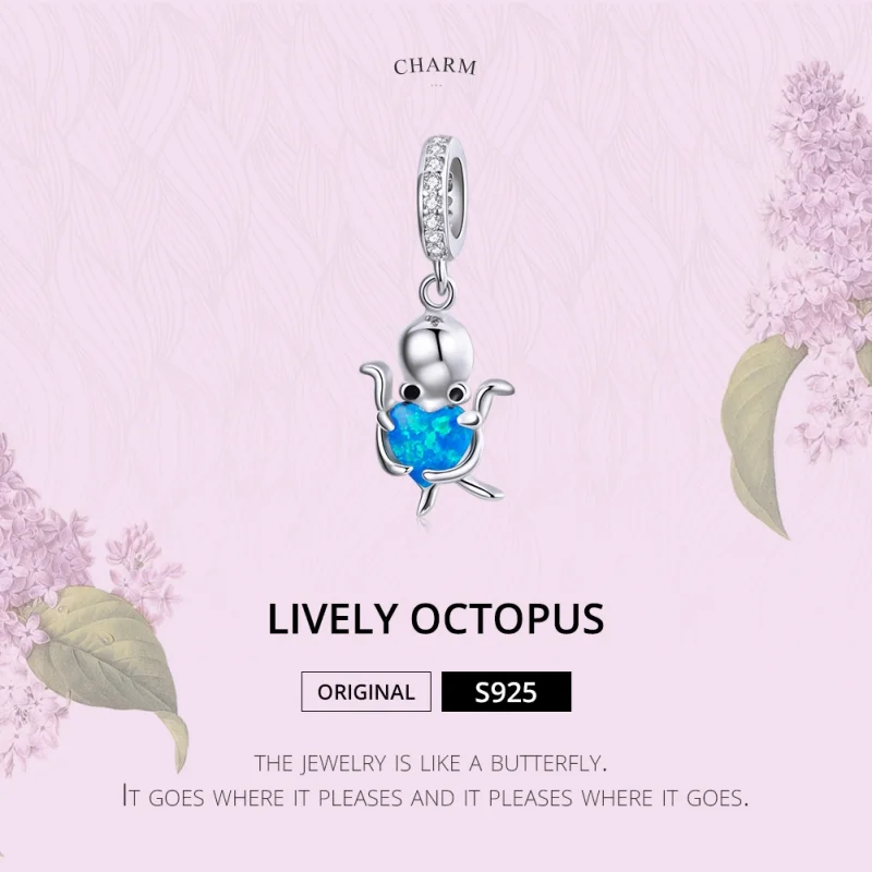 (image for) Pandora Style Silver Lovely Octopus Dangle - SCC1831 - View 6