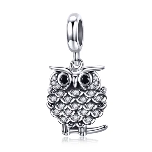 (image for) Pandora Style Silver Lovely Owl Dangle - SCC949