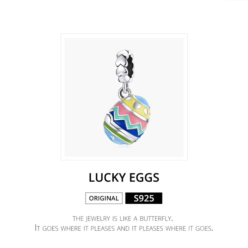 (image for) Pandora Style Silver Lucky Eggs Dangle - SCC1753 - View 6