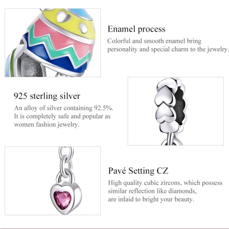 Pandora Style Silver Lucky Eggs Dangle - SCC1753