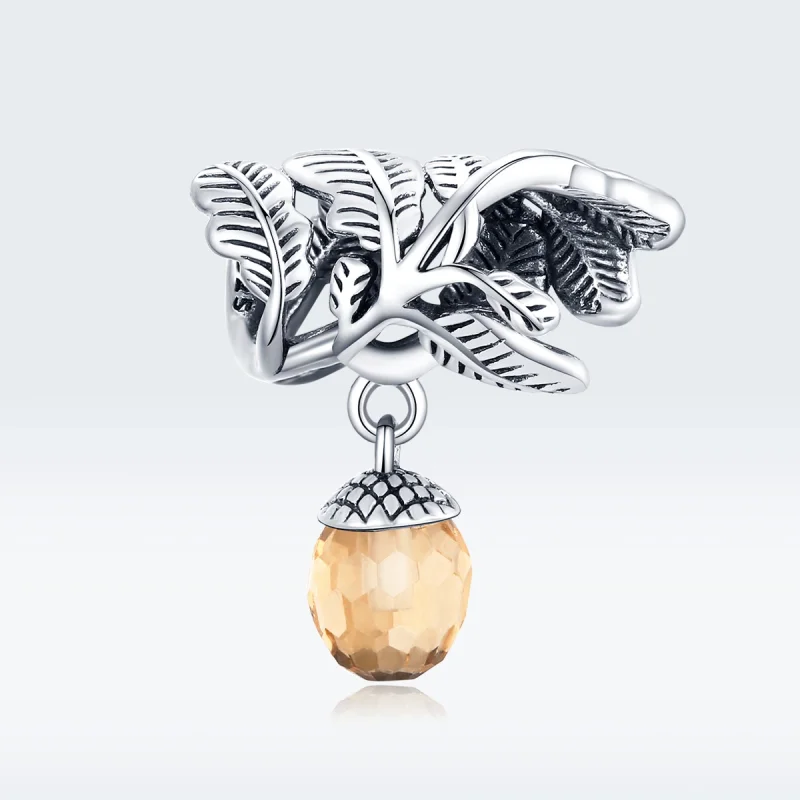 (image for) Pandora Style Silver Lucky Pine Cone Dangle - BSC336 - View 5