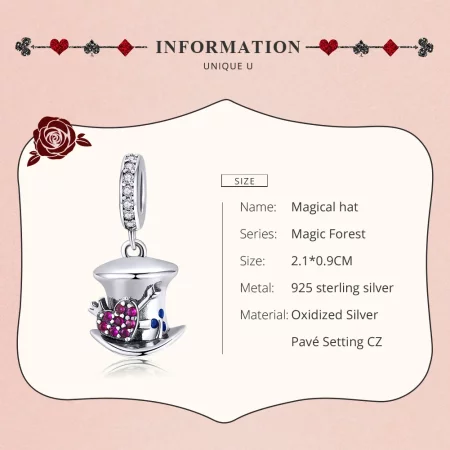 Pandora Style Silver Magic Hat Dangle - SCC1441