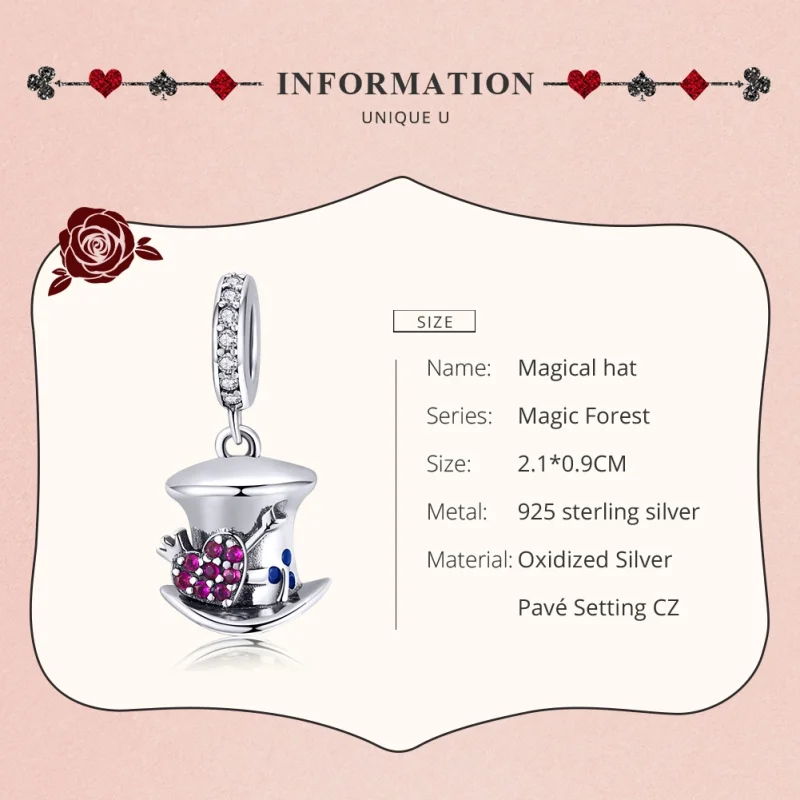 (image for) Pandora Style Silver Magic Hat Dangle - SCC1441 - View 7