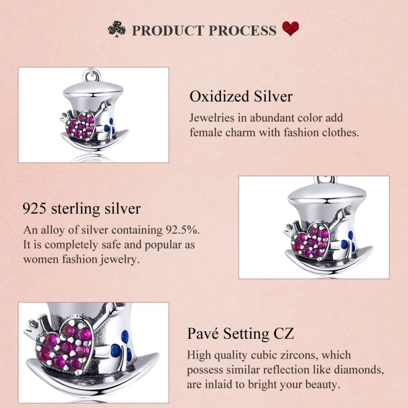 (image for) Pandora Style Silver Magic Hat Dangle - SCC1441 - View 8