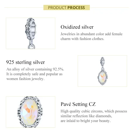 Pandora Style Silver Magic Mirror Dangle - SCC1815