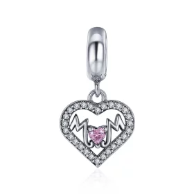 Pandora Style Silver Mom Heart Dangle - SCC392 Pandora Style Silver Mom Heart Dangle - SCC392