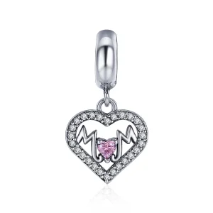 (image for) Pandora Style Silver Mom Heart Dangle - SCC392