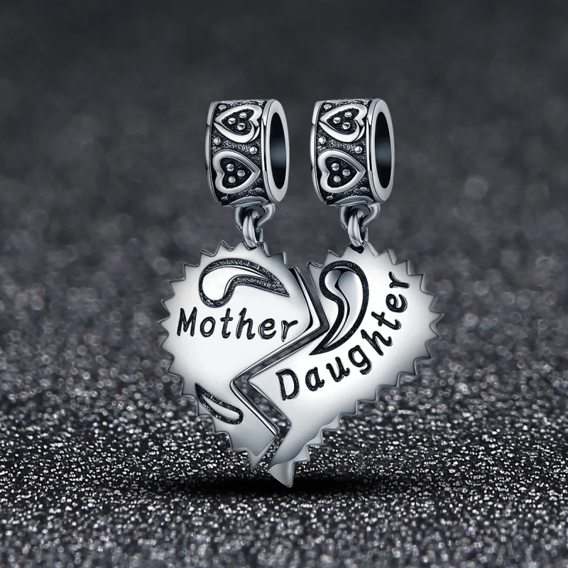 (image for) Pandora Style Silver Mother And Daughter Dangle - SCC427 - View 2