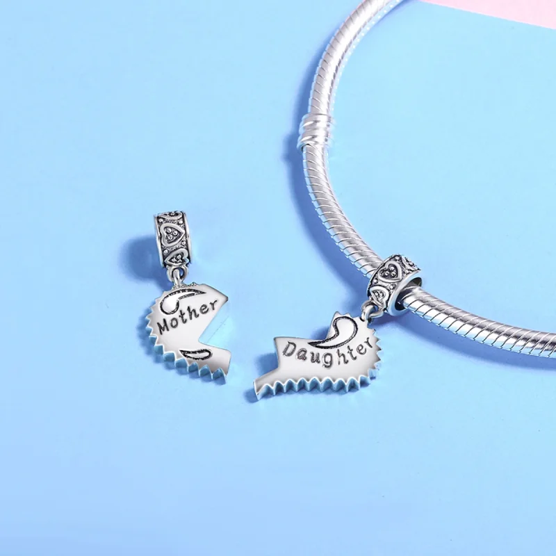 (image for) Pandora Style Silver Mother And Daughter Dangle - SCC427 - View 5