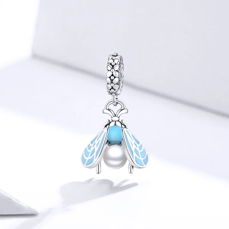 (image for) Pandora Style Silver Moths Dangle - SCC1479 - View 2