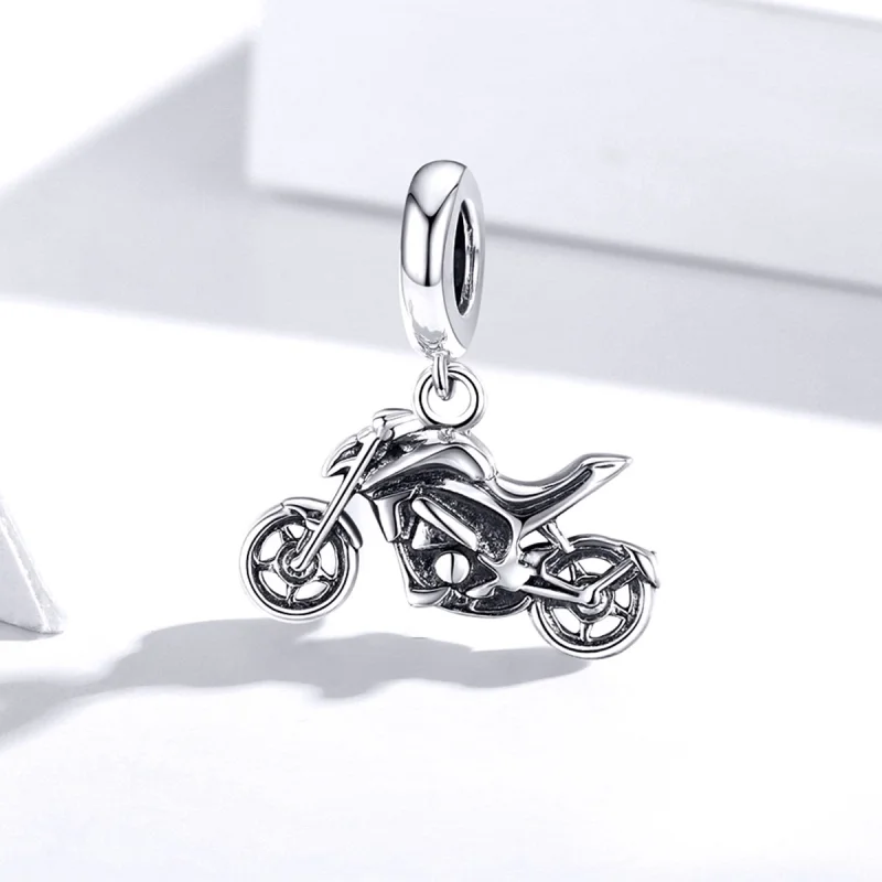 (image for) Pandora Style Silver Motorcycle Dangle - SCC1712 - View 2
