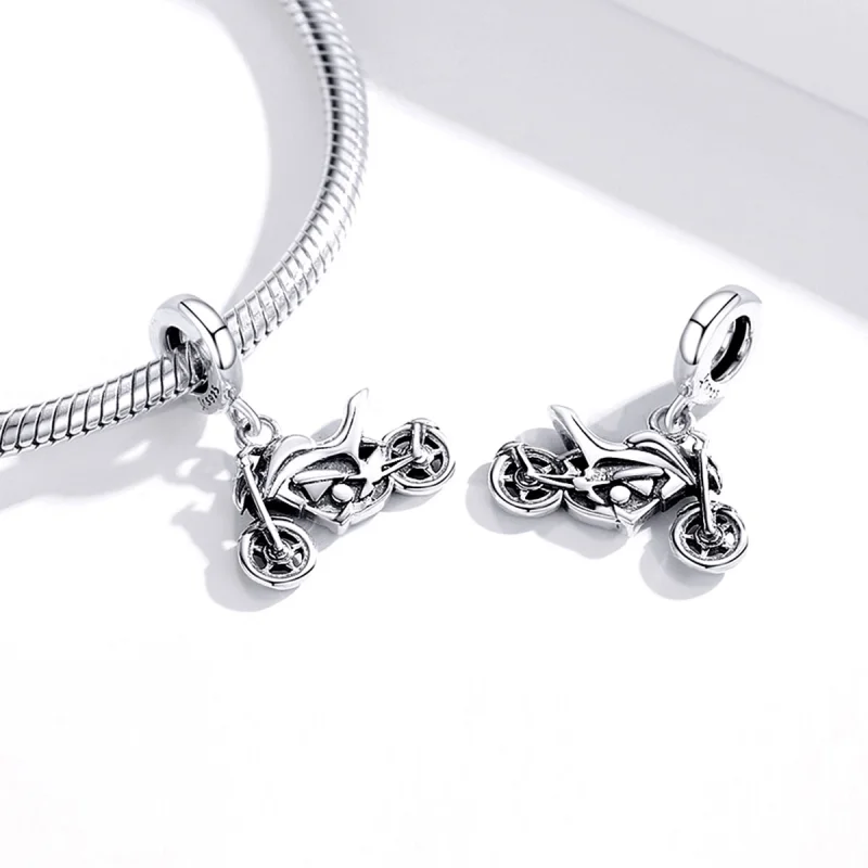 (image for) Pandora Style Silver Motorcycle Dangle - SCC1712 - View 4