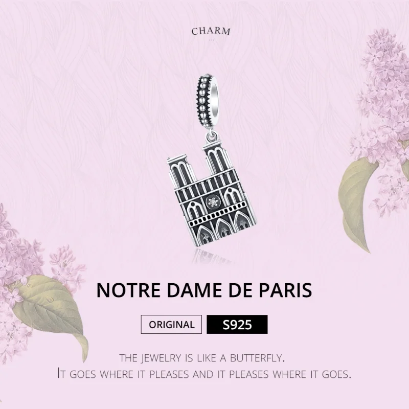 (image for) Pandora Style Silver Notre Dame De Paris Dangle - SCC1328 - View 6