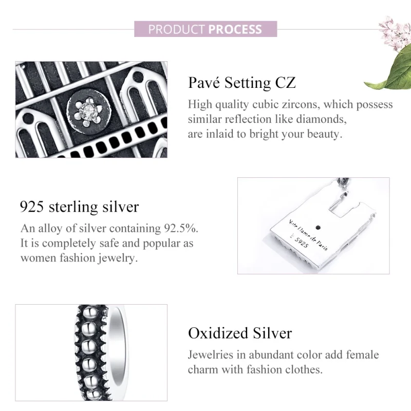 (image for) Pandora Style Silver Notre Dame De Paris Dangle - SCC1328 - View 8