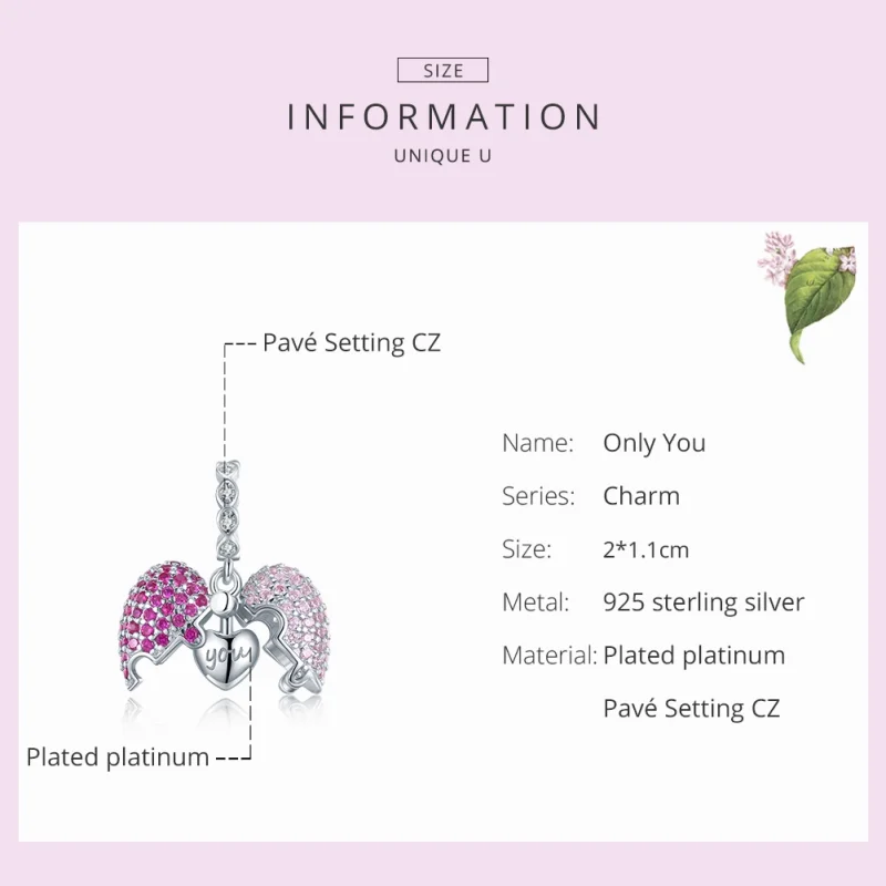 (image for) Pandora Style Silver Only You Dangle - BSC282 - View 7
