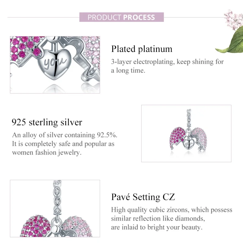 (image for) Pandora Style Silver Only You Dangle - BSC282 - View 8