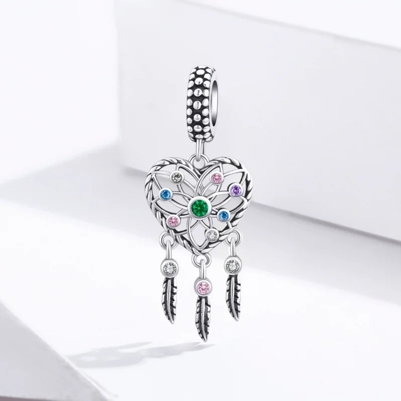 (image for) Pandora Style Silver Openwork Family Tree Heart Dangle - SCC1445 - View 2