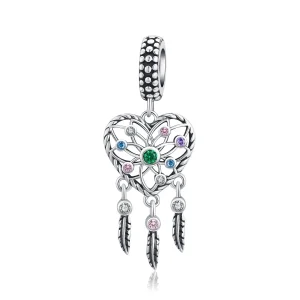 (image for) Pandora Style Silver Openwork Family Tree Heart Dangle - SCC1445
