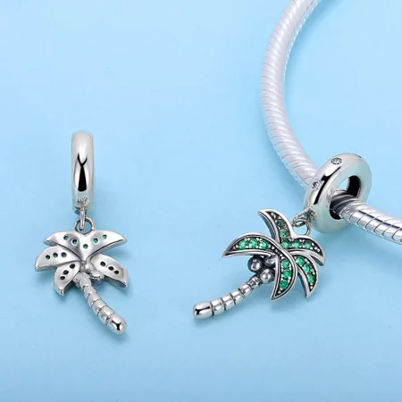 Pandora Style Silver Palm Tree Dangle - SCC697