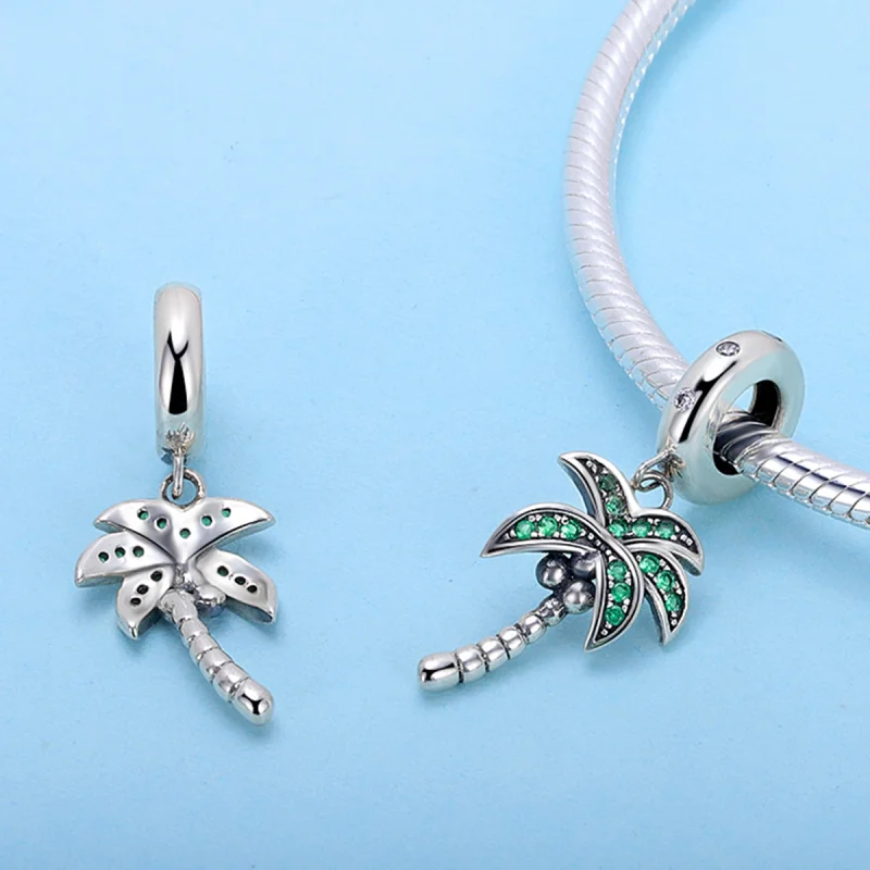 (image for) Pandora Style Silver Palm Tree Dangle - SCC697 - View 2