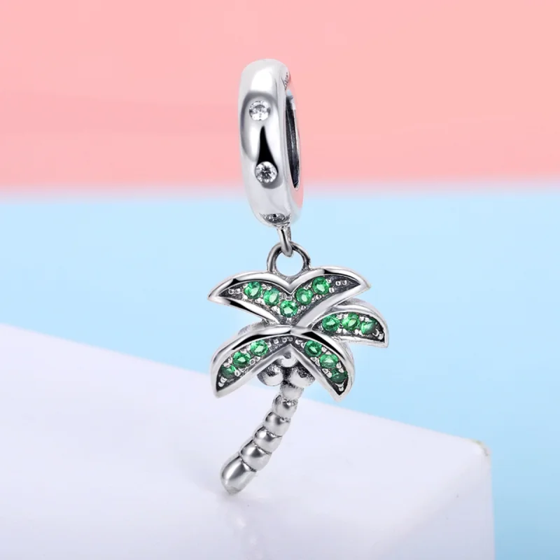 (image for) Pandora Style Silver Palm Tree Dangle - SCC697 - View 4