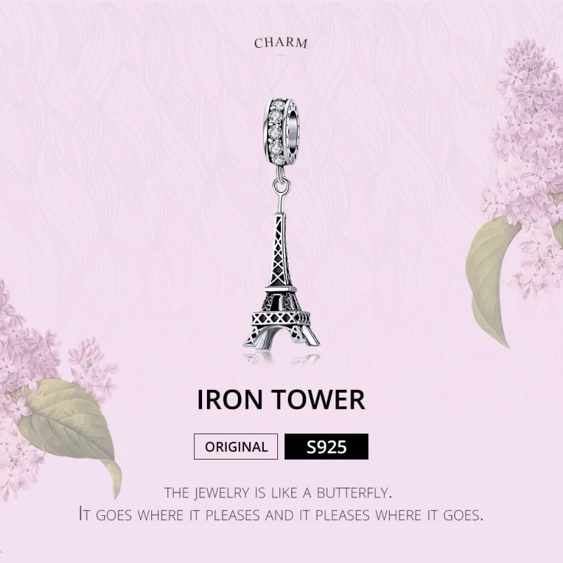 (image for) Pandora Style Silver Paris Eiffel Tower Dangle - BSC154 - View 6