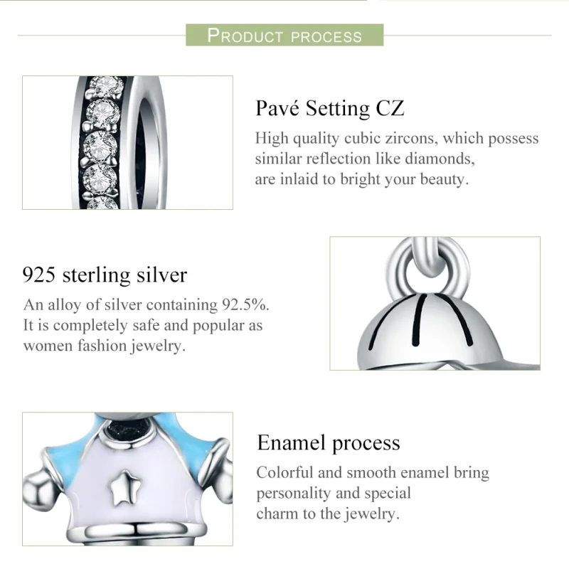 (image for) Pandora Style Silver Perfect Life Little Baby Boy Dangle - SCC544 - View 7