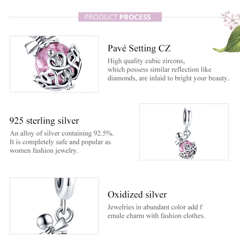 (image for) Pandora Style Silver Perfume Bottle Dangle - SCC1734 - View 8