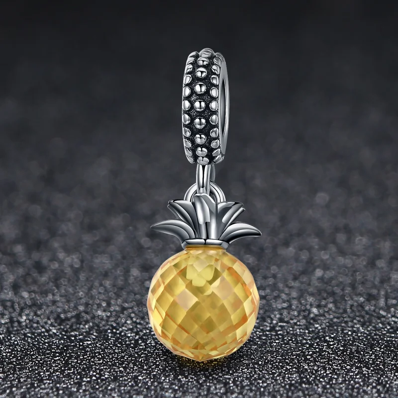 (image for) Pandora Style Silver Pineapple Dangle - SCC150 - View 3