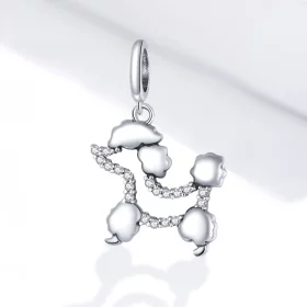 Pandora Style Silver Poodle Silhouette Dangle - SCC1681 Pandora Style Silver Poodle Silhouette Dangle - SCC1681