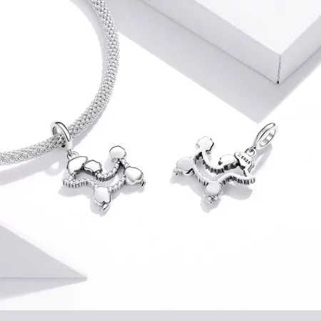 Pandora Style Silver Poodle Silhouette Dangle - SCC1681