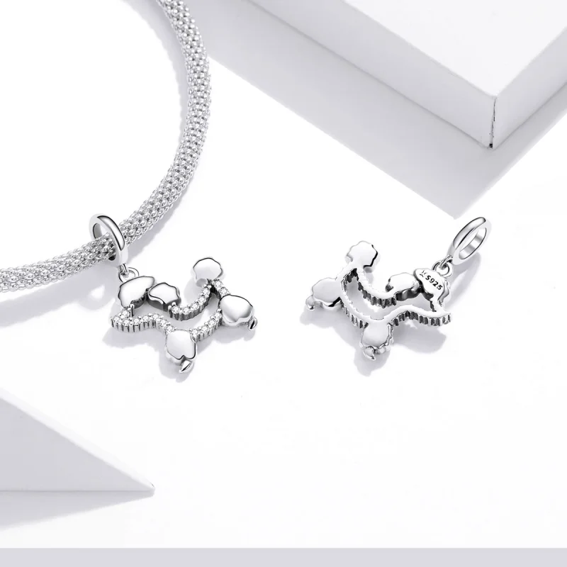 (image for) Pandora Style Silver Poodle Silhouette Dangle - SCC1681 - View 4